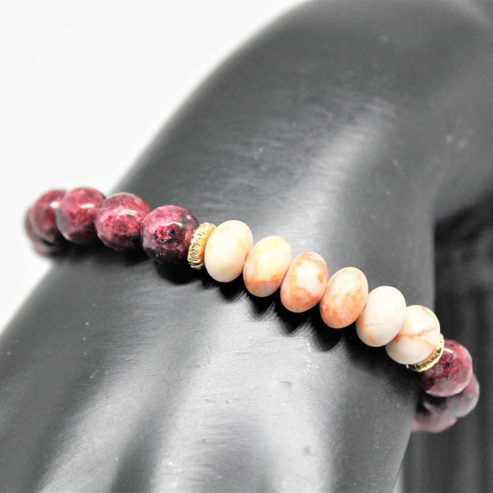 Gemstone beaded stacking bracelet